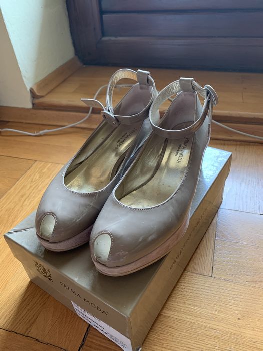 Śliczne lakierowane półbuty Prima Moda r36 JAK NOWE!