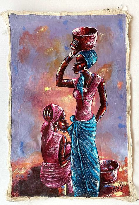 Pintura africana a óleo