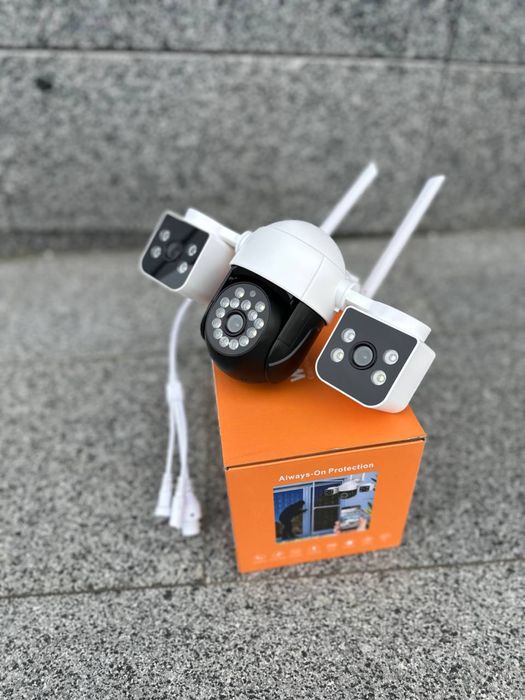 Універсальна камера 3в1 V380pro з WIFI повний огляд 360°, захист 24/7