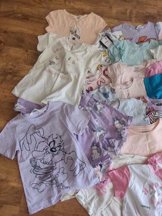 Bluzki, t-shirt 122  h&m, c&a 31 szt.