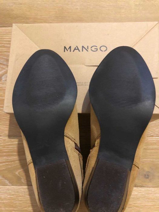 Тренд сезона-замшевые казаки женские,  рыжие, натуральный замш, р.38