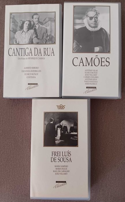 VHS - 3 filmes: "Frei Luís Sousa", Camões" e "Cantiga da rua"