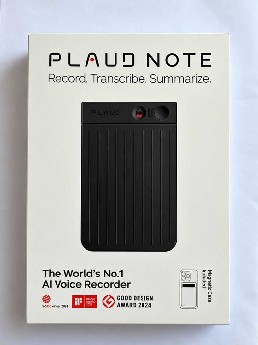 Gravador de Voz com IA Plaud Note | Transcrição e Resumo de 112 Idiomas | 64GB | Preto