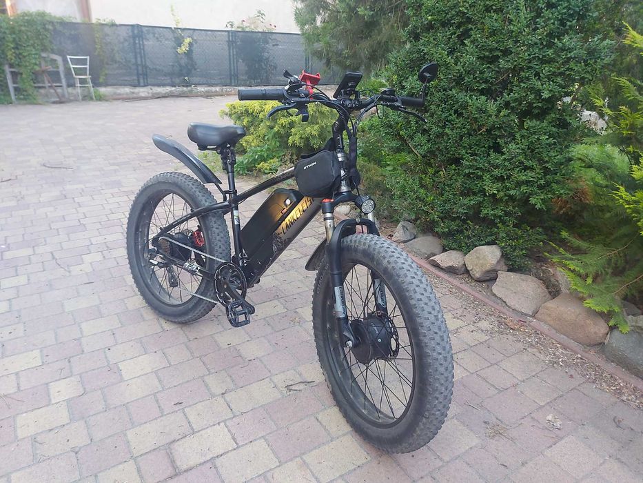 Rower elektryczny Lankeleisi MG740 plus dual 48V 20 AH fatbike Hamulce hydrauliczne, błotniki, lusterko,