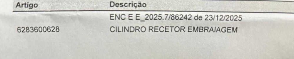 Cilindro Recetor - Embraiagem