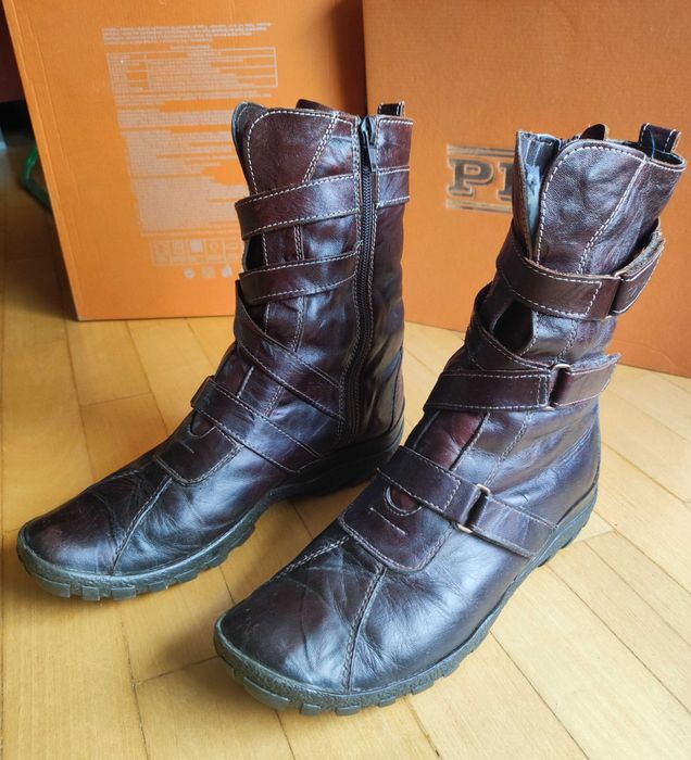 Buty botki brązowe nr 39 skórzane PIMO