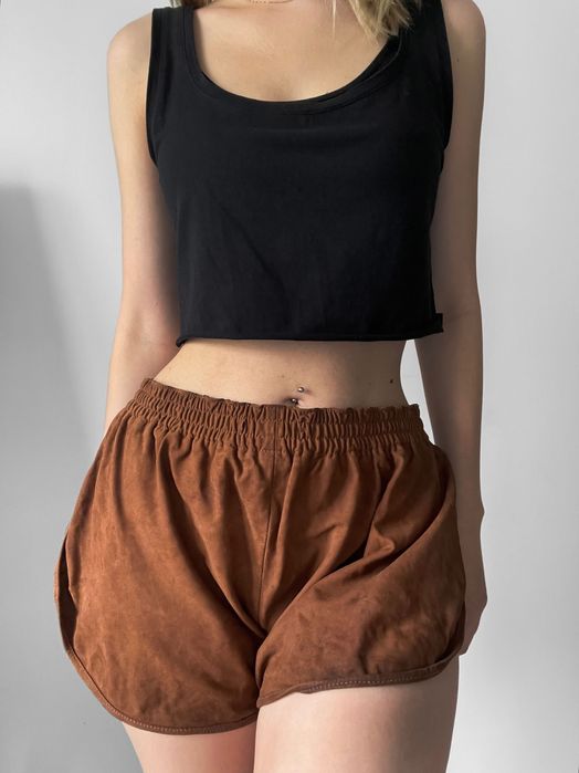 Szorty krótkie spodenki skórzane 100% skóra naturalna premium GANNI