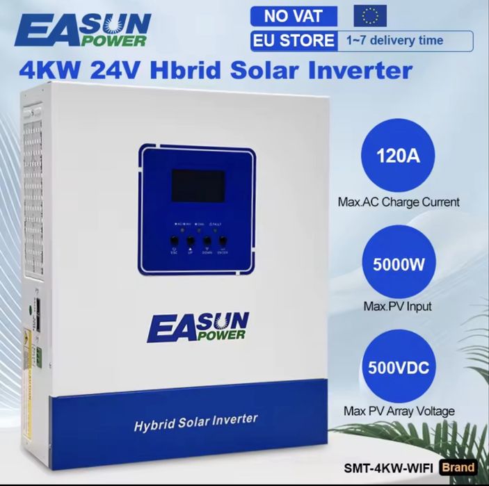 Гібридний інвертор EASUN POWER ISolar-SMТ-II-4KW-WI-FI 4000W 24V-230V новий