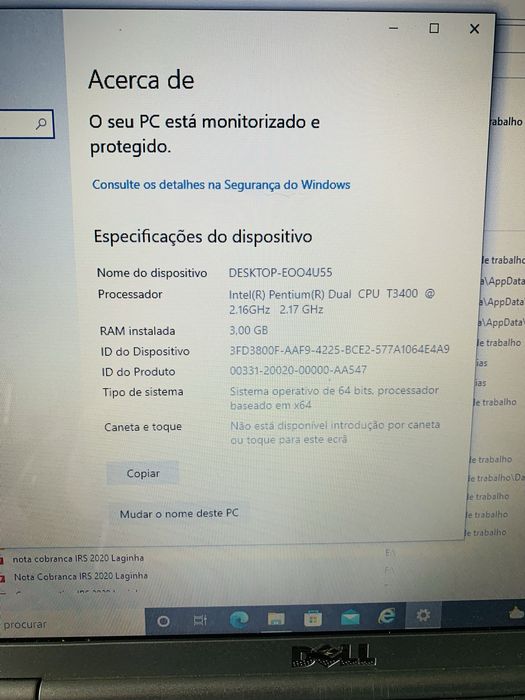 Portatil dell 15 “ a funcionsr na perfeição .