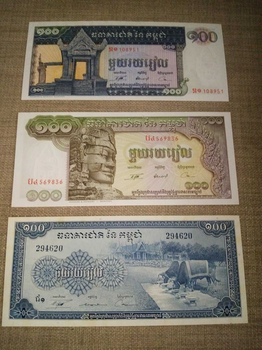CAMBODGE 11 Notas, 8 notas do Banque Nationale du Cambodge e 3 do National Bank of Cambodia- NOVAS NÃO CIRCULADAS de várias Séries  ver as fotos