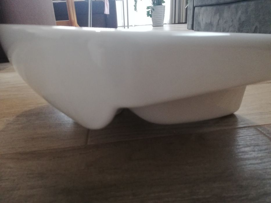 Umywalka wisząca półokrągła Cersanit Arteco biała 40 cm, lewa