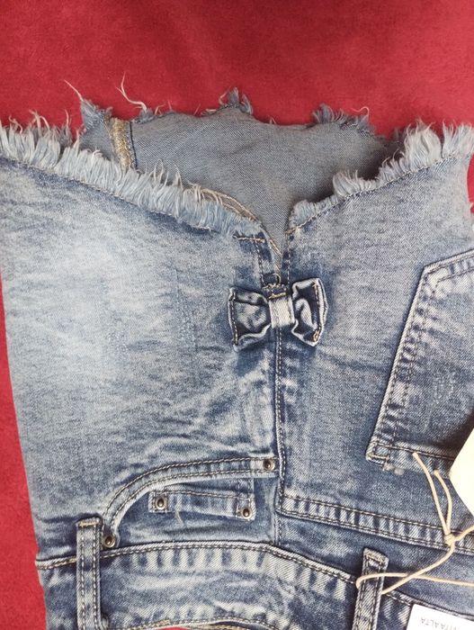 Szorty dżinsowe wysoki stan kokardki