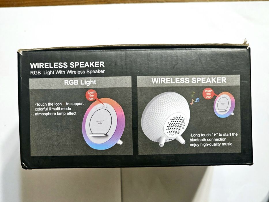 Безпровідна зарядка з блютуз-колонкою та RGB нічником