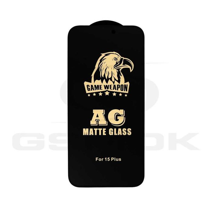 IPHONE 15 PLUS - Szkło Hartowane 0.3MM 5D Czarne Matowe NOWE