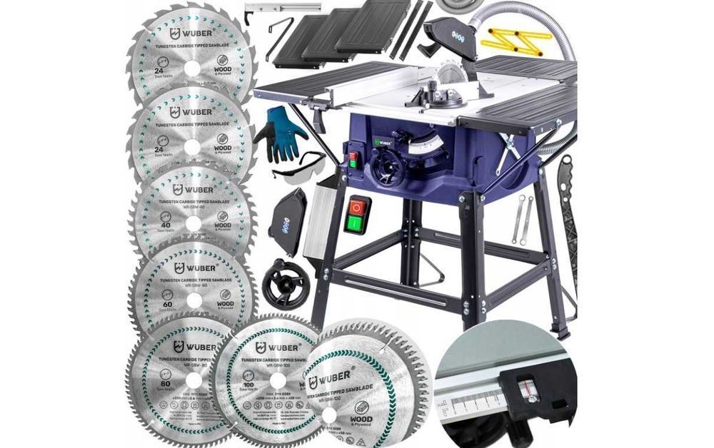 ZESTAW XXL: 6 Tarcz + 4 Blaty | Piła Stołowa Krajzega WUBER 3100W