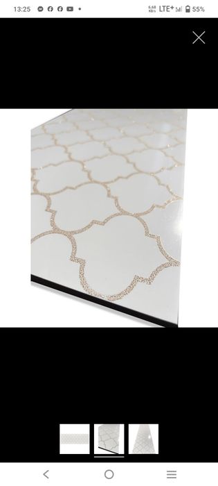 Płytka ścienna ARABESQUE GOLD black-white polished 29x89 gat. I