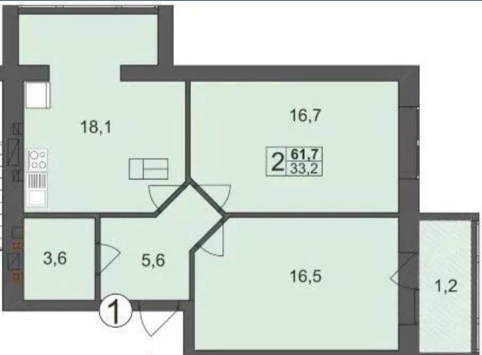 2-кімнатна квартира в ЖК Мрія на Покровській