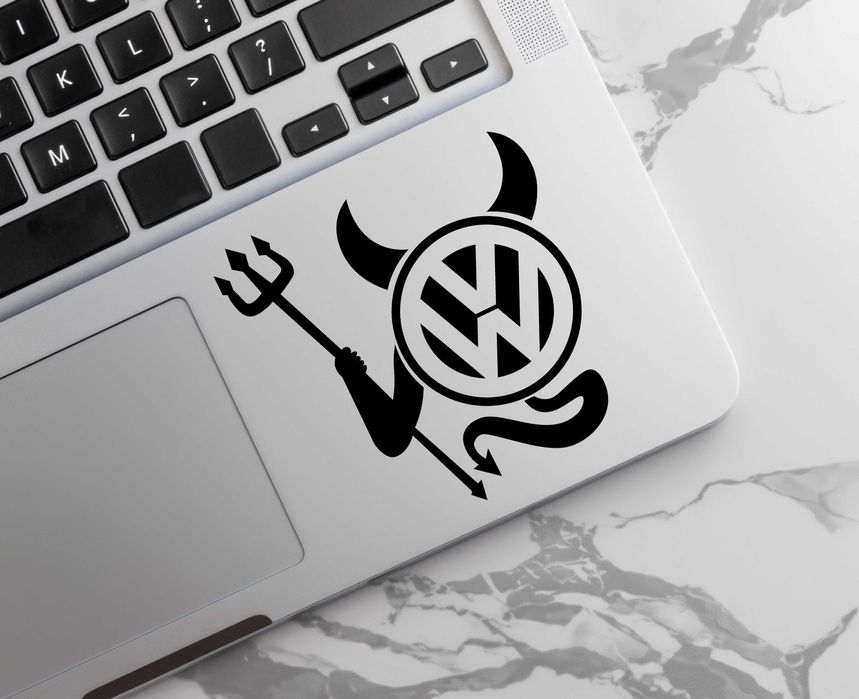 Naklejka VW DEVIL - 12x12cm - na telefon, laptop, samochód