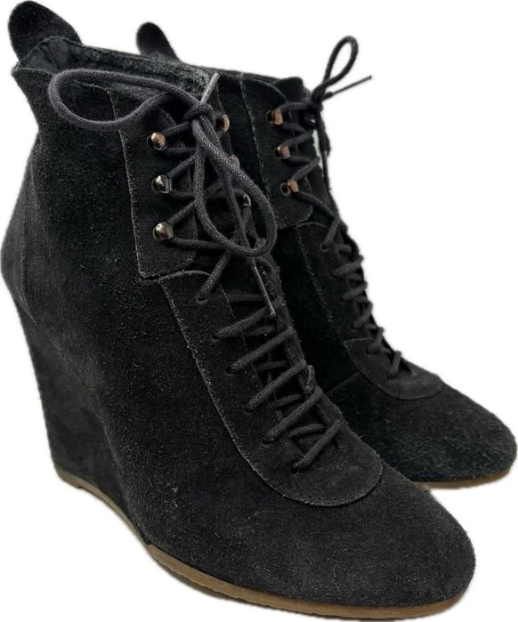 Botki skórzane na koturnie Zara Rozmiar 38