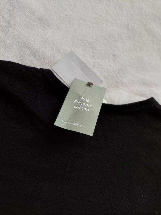 Czarny t-shirt basic h&m