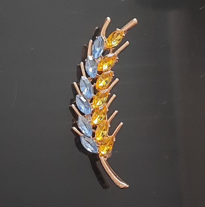 Брошка колос с камнями