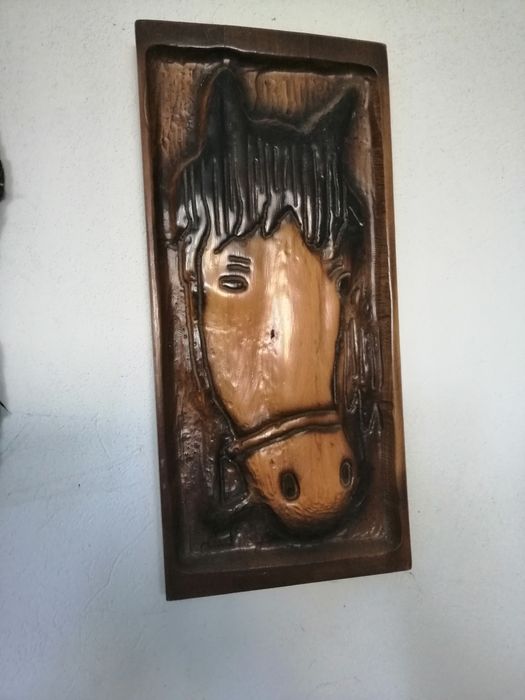 Obraz w drewnie koń