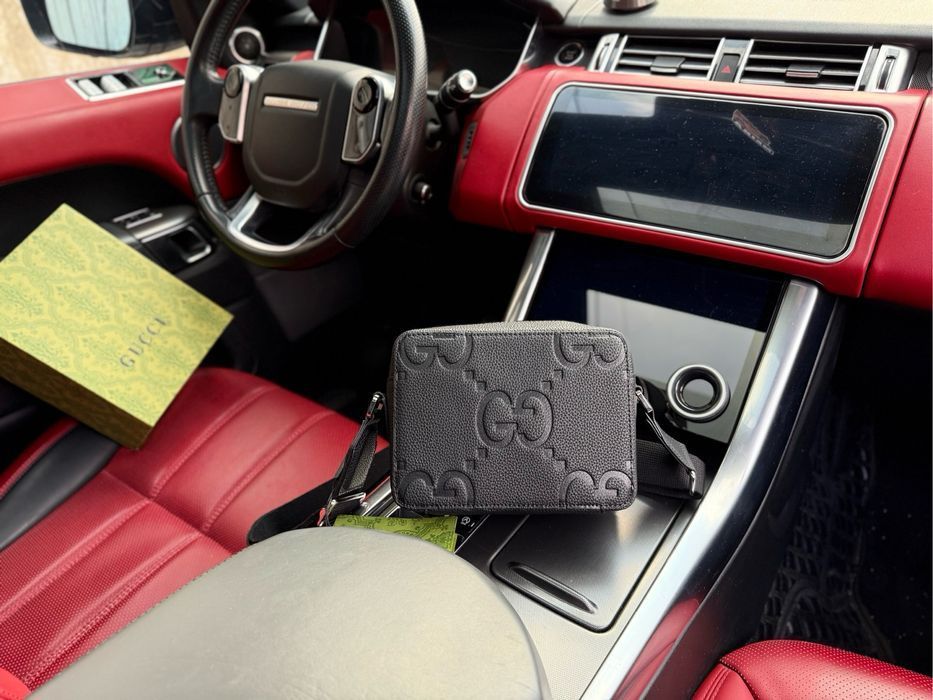 GyCCI сумка мужская черная уничекс оригинал кожаная кожаный