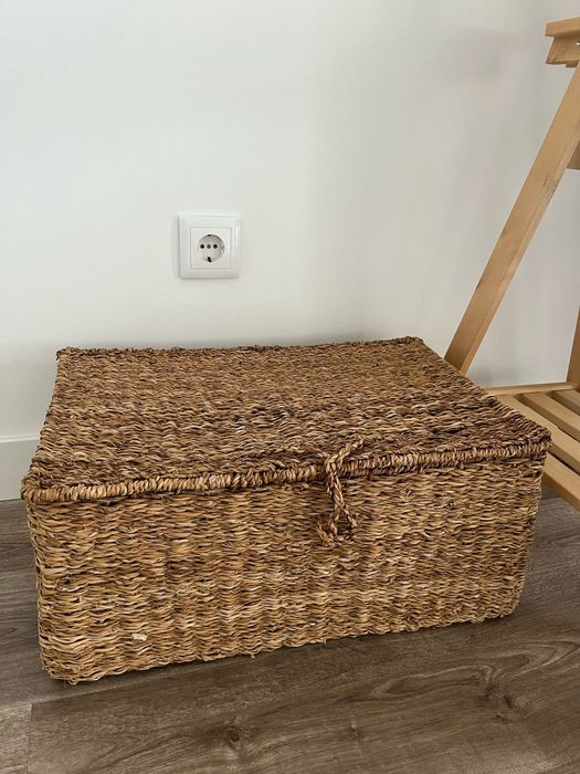 Cesto seagrass com tampa zara home novos