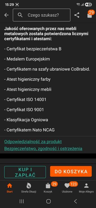 Szafa metalowa na dokumenty biurowe garaz Malow