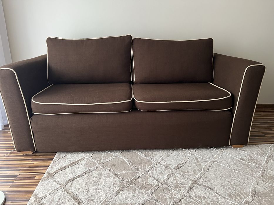 Sofa brązowa z funkcją spania