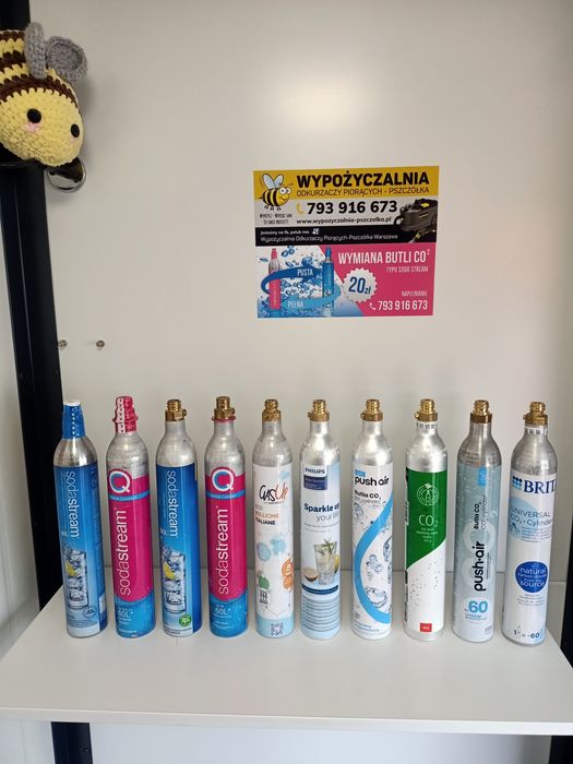Napełnianie CO2 cylindry typu Sodastream Gaz spożywczy-Warszawa