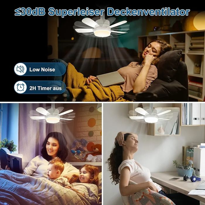 Wentylator sufitowy LED 40cm 6 prędkości O601