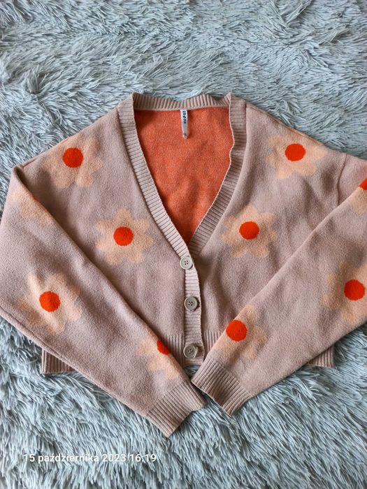 Sweter rozpinany, kwiatki,Xs ,Cropp