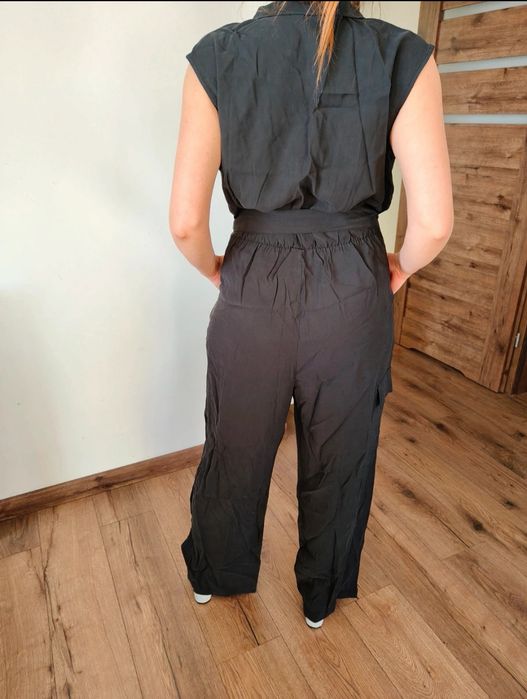 Kombinezon czarny 48 4XL Bonprix wiskoza