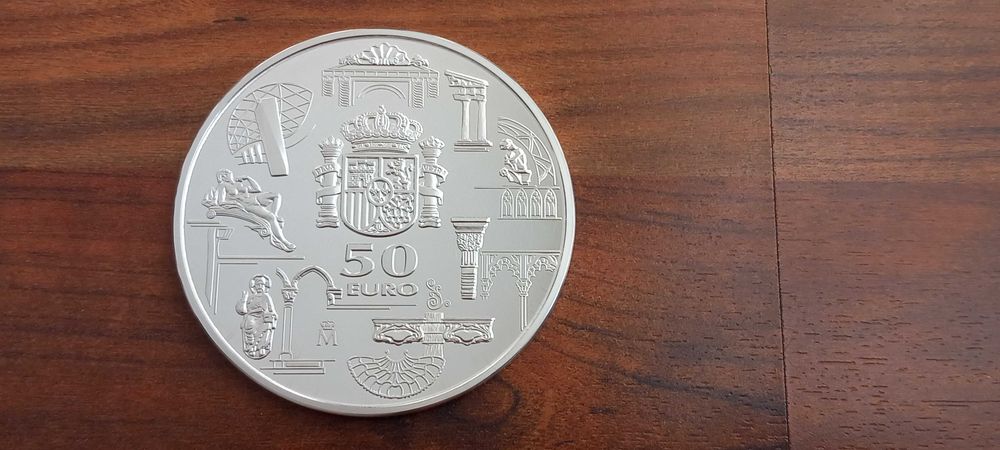 Moeda 50€ Espanha 2003 5oz e 1/2 prata proof