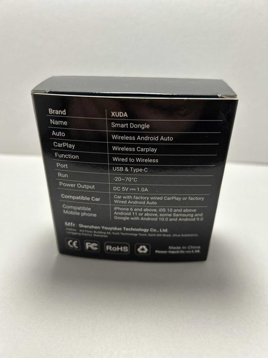 XUDA CarPlay / Android Auto 2в1 — бездротовий адаптер