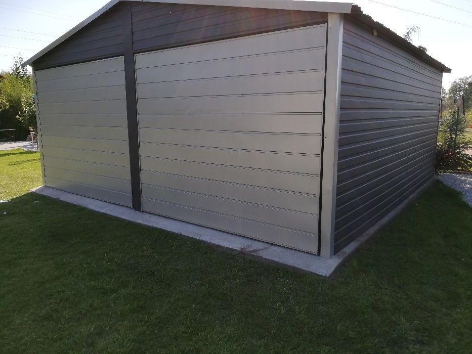 Garaż blaszany, blaszak 6x6 paleta ral,brąz, biały