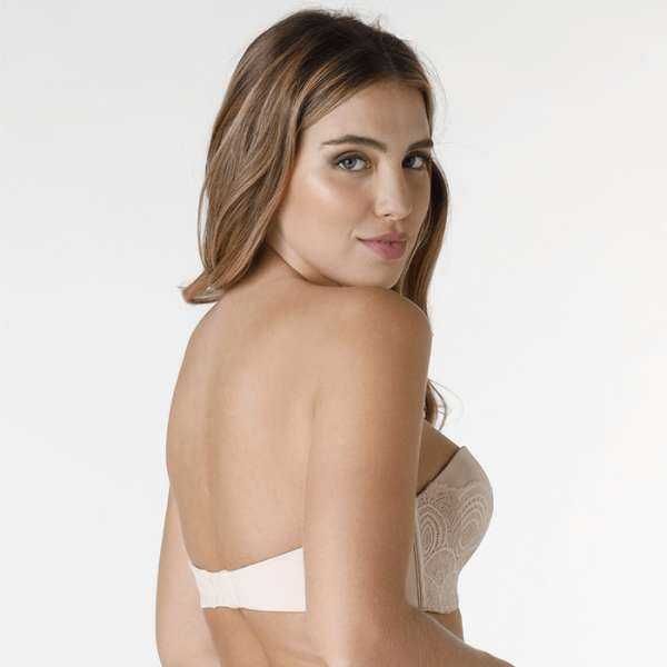 WONDERBRA Refined Glamour Ultimate Strapless Biustonosz Push Up 85C Beżowy
