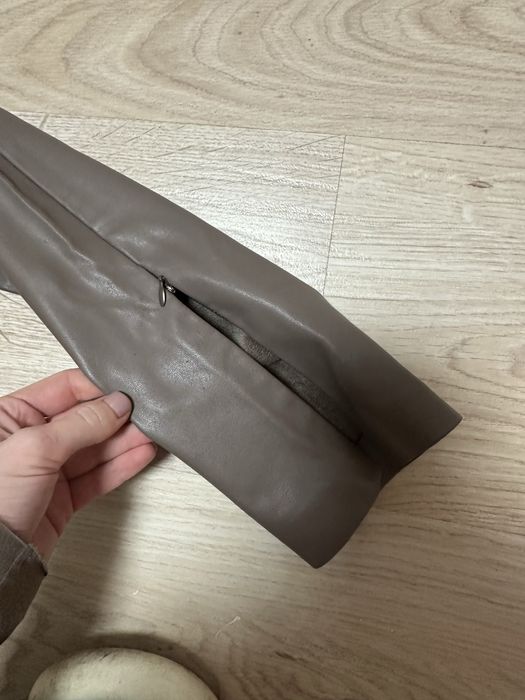 Штани шкіряні cher17 шоколадного кольору, розмір хс