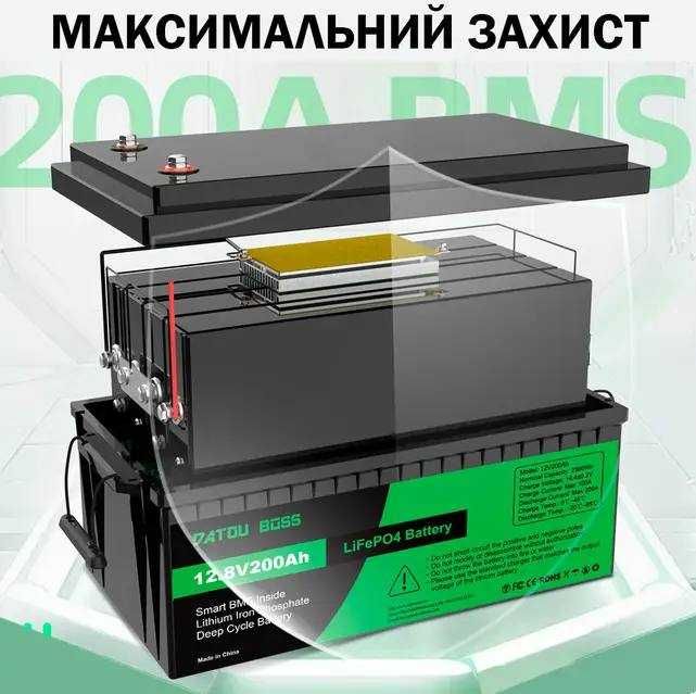 LiFePO4 акумулятор 12V 100Ah ампер / литиевый аккумулятор lifepo4