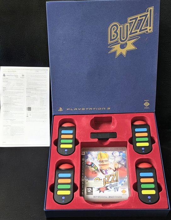 Buzz Quiz TV PL Dubbing + Buzzery bezprzewodowe Komplet w Etui PS3 PS2