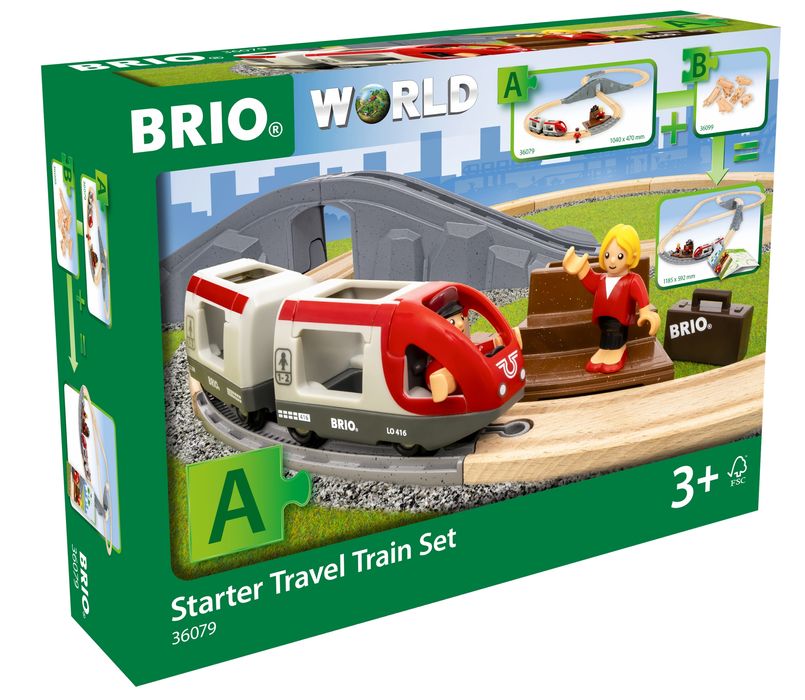 brio world pociąg pasażerski kolejka drewniana zestaw startowy tory 3+