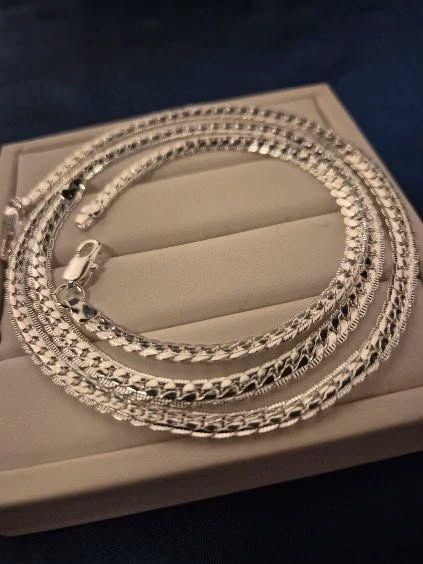 Stylowy Zestaw Biżuterii Łańcuszek i Bransoletka Platerowane 925