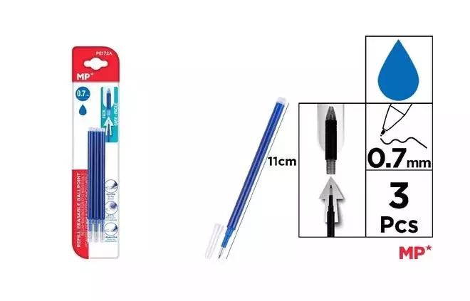 Wkład do długopisu ścieralnego 3szt.. MP Main Paper
