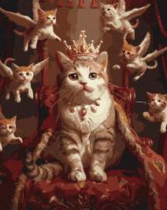Malowanie po numerach - Królewski kot 40x50cm Ideyka pudełko,404x505