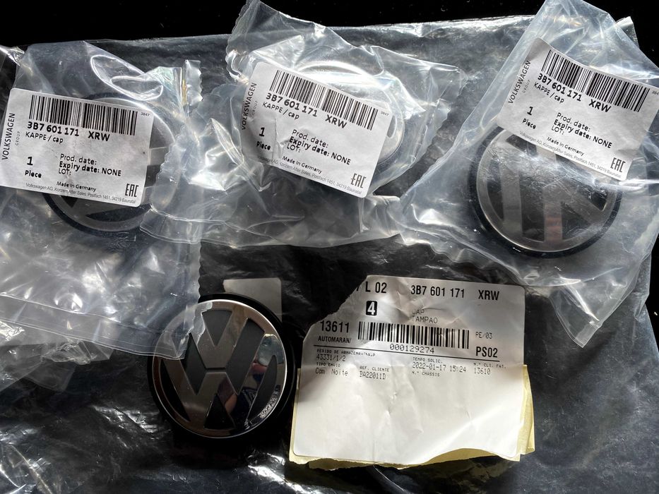 4 Centros Jante VW Originais  65mm (novos) 3B7 601 171 XRW