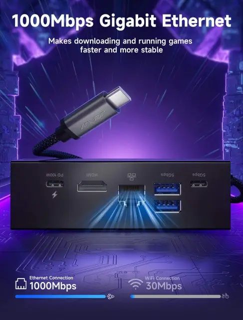 Док-станція JSAUX 6-в-1 для Steam Deck, ROG Ally та Legion Go (HB0609)