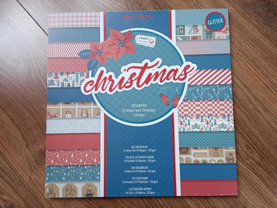 Duży blok z motywem świątecznym, scrapbooking