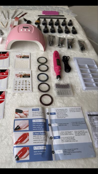 Kit Unhas de Gel Completo Profissional - Lâmpada UV/ LED, Broca, etc