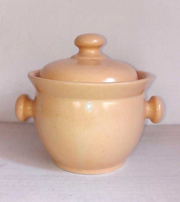 Stare naczynie ceramiczne PRL kociołek Warszawa